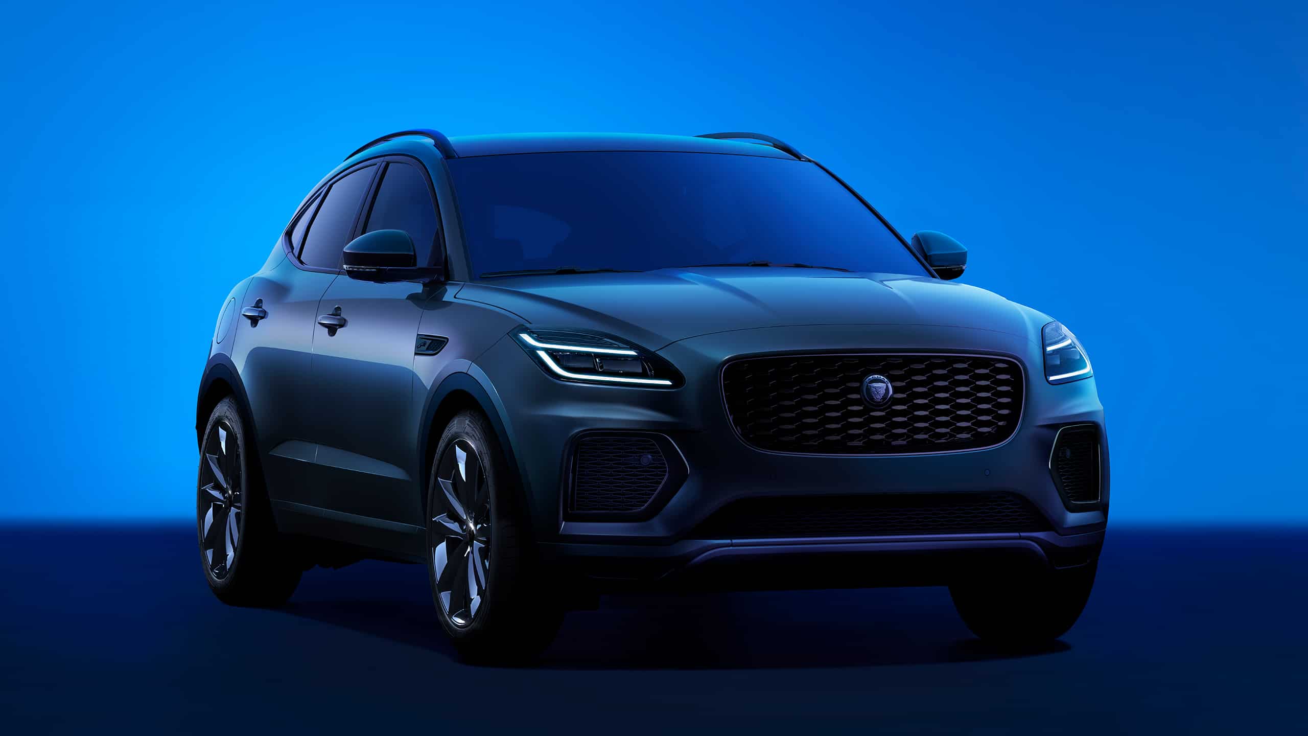 Representation of E-Pace on blue background