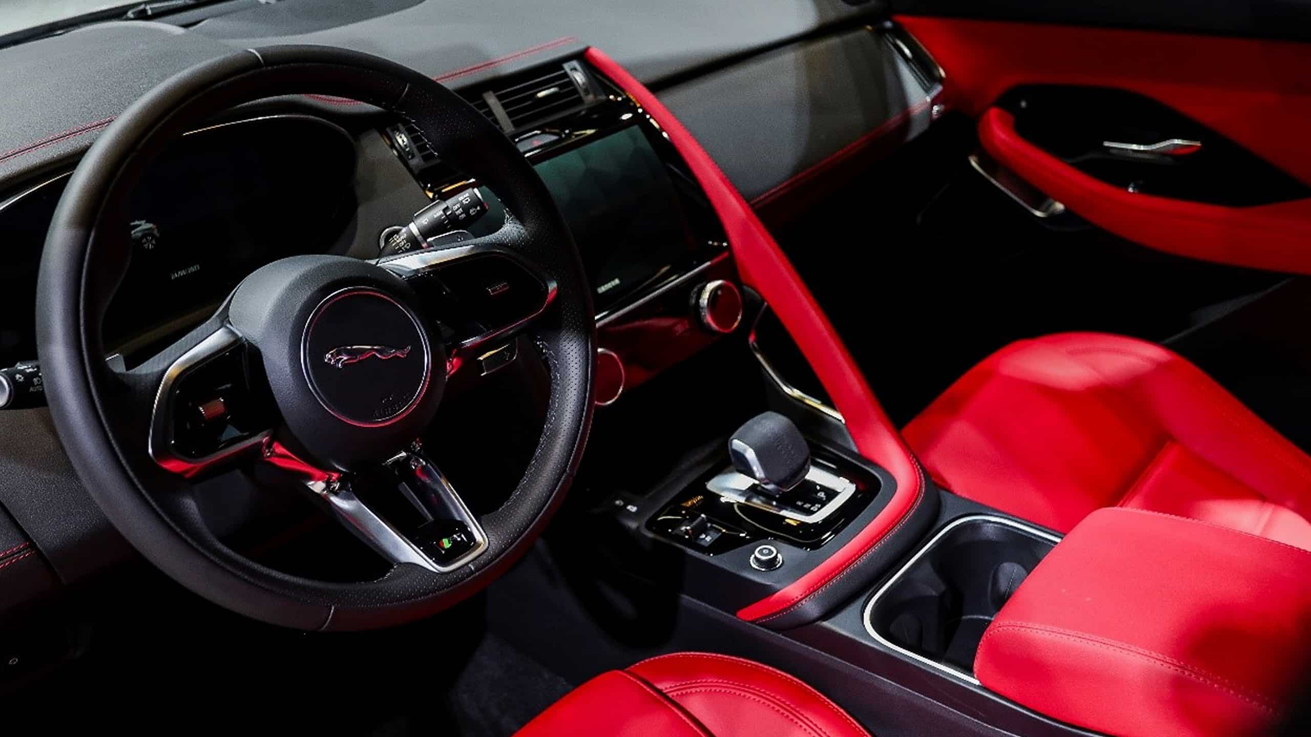 Jaguar E-PAce red and black interior