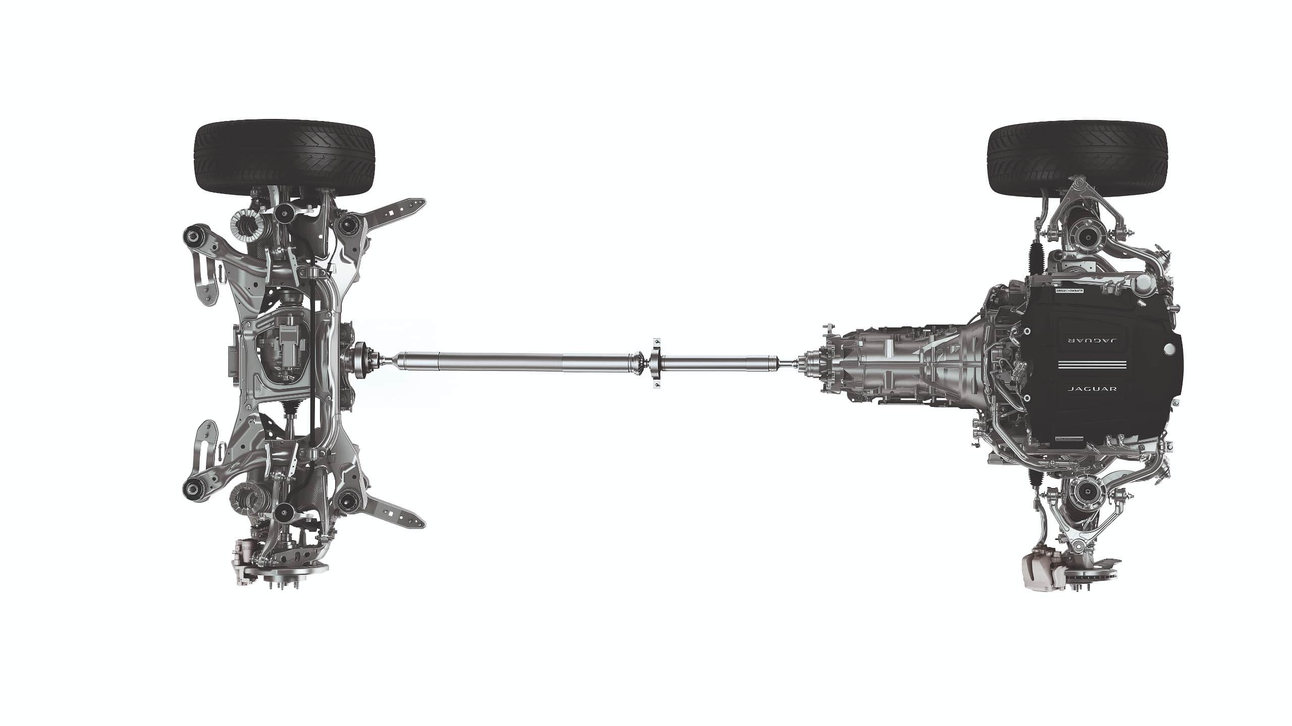 Jaguar aluminum double front suspension and multi-link rear suspension system