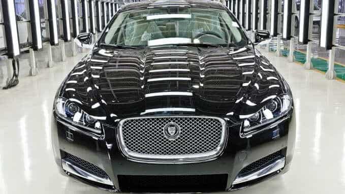 Jaguar Car front view in black
